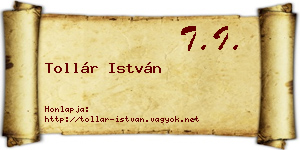 Tollár István névjegykártya