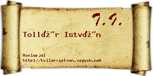 Tollár István névjegykártya